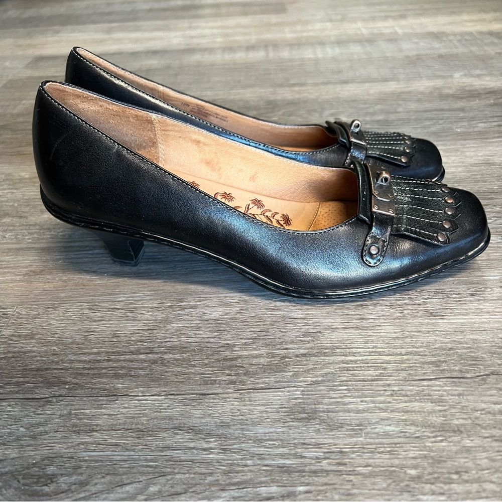 Sofft black leather heels 10N